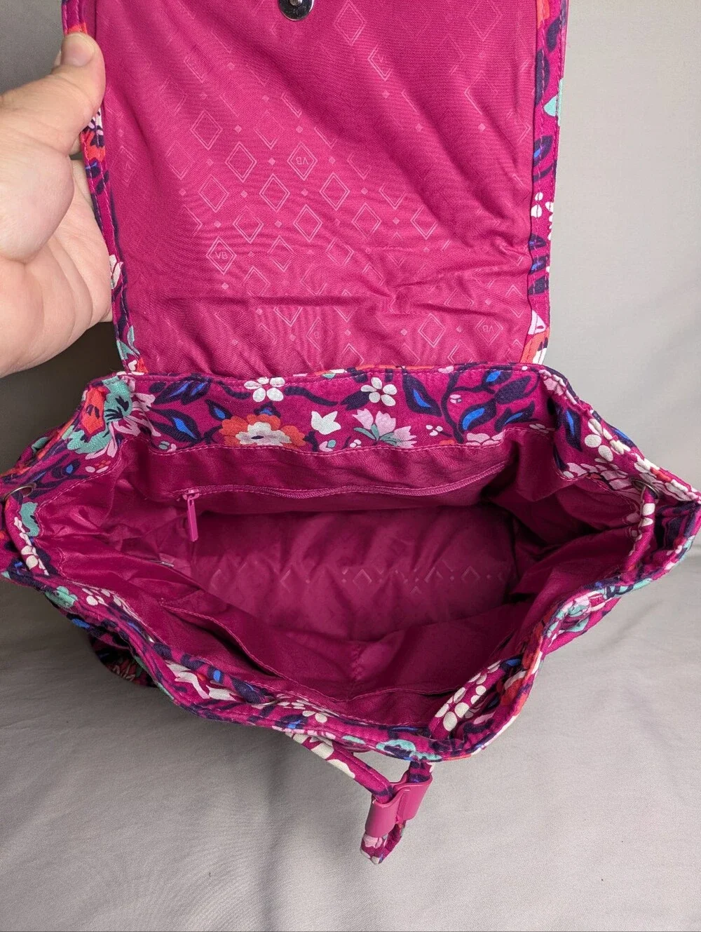 Vera Bradley Backpack Purse In Berry Bloom